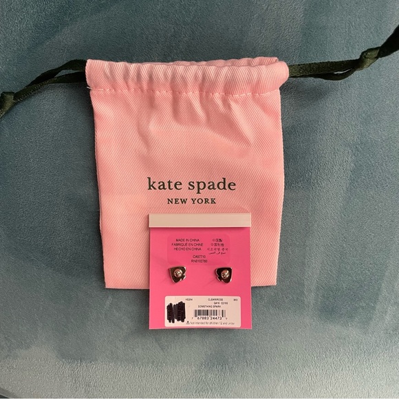 Kate Spade Something Spark earrings in clear/rose gold - Picture 2 of 2